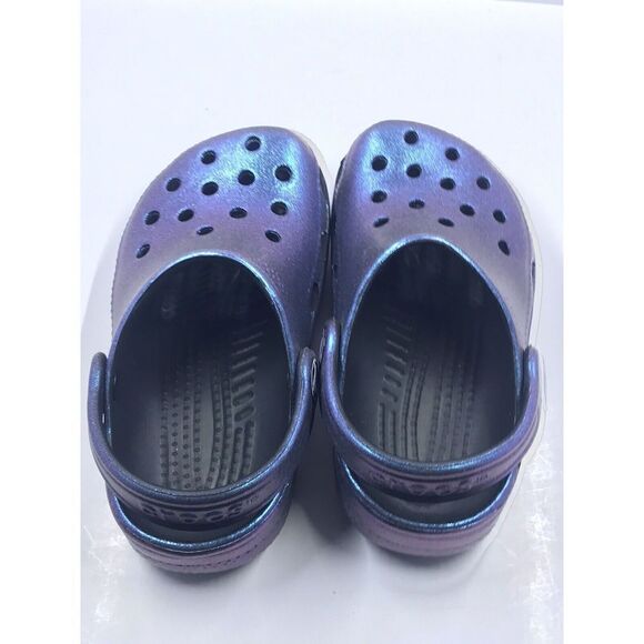 Crocs Classic Rare BLACK IRIDESCENT Clog KIDS size 8/9 - Picture 8 of 11